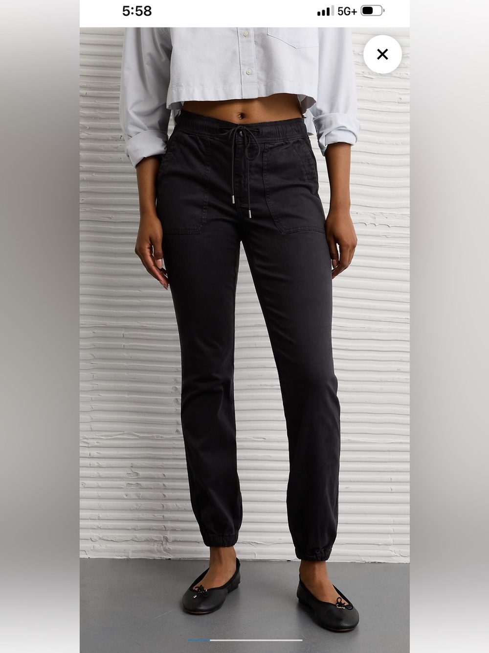 American Eagle Outfitters Black Drawstring Jogger Pants